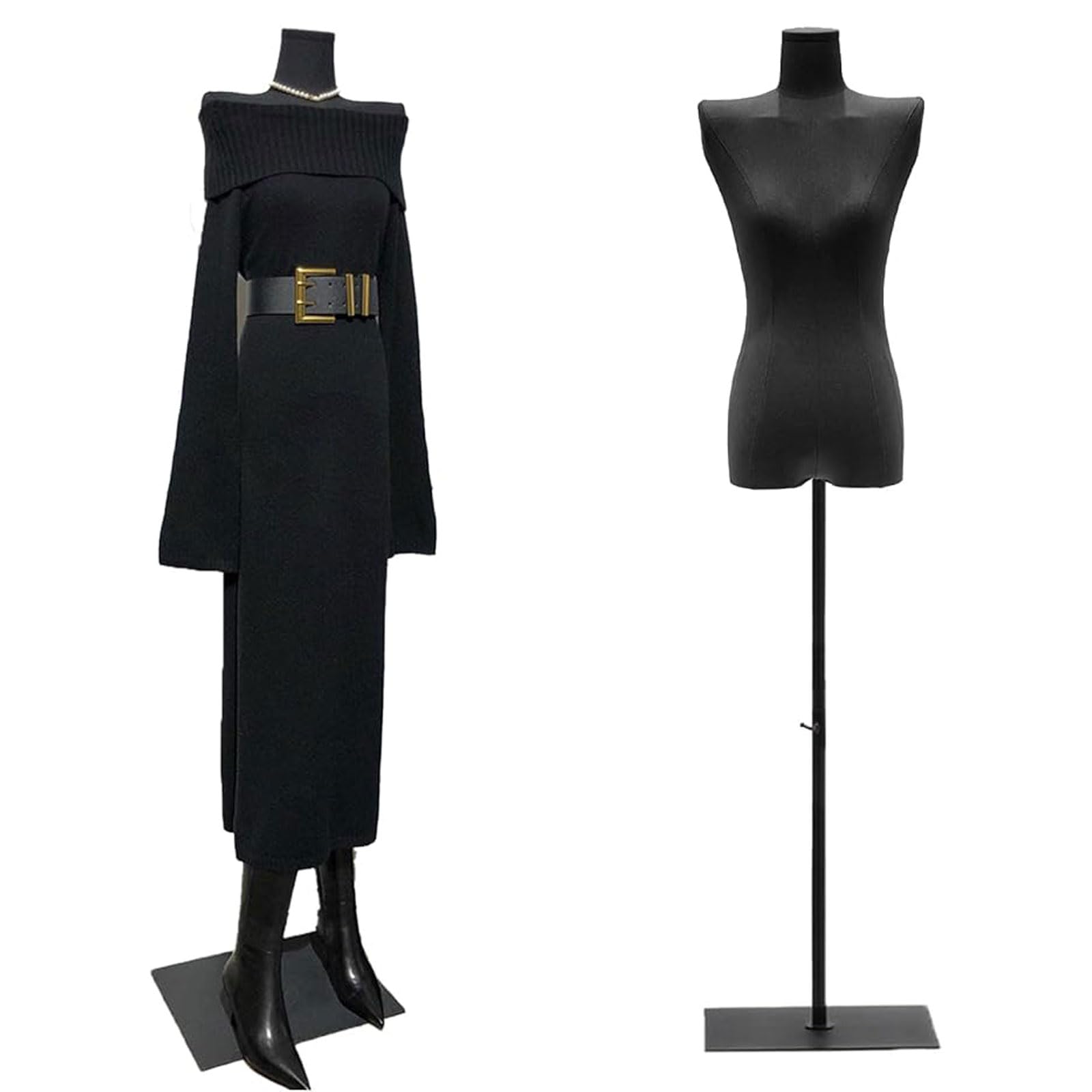 Amazon.com: Female Mannequin Dress Form Torso, Fashion Manequins Body for  Sewing, 51"-75" Height Adjustable Clothing Display Maniquine with Metal  Stand, for Sewing Dress Display Jewelry Market Shop, Black : Arts, Crafts &