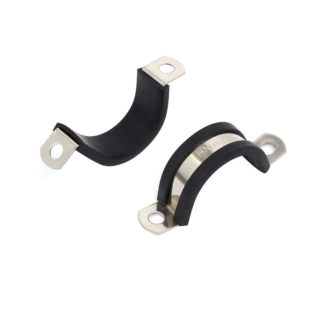 Aexit 28mm Dia Clamps EPDM Rubber Lined U Shaped Pipe Tube Wire Clamps Strap Clamps Clips 2pcs
