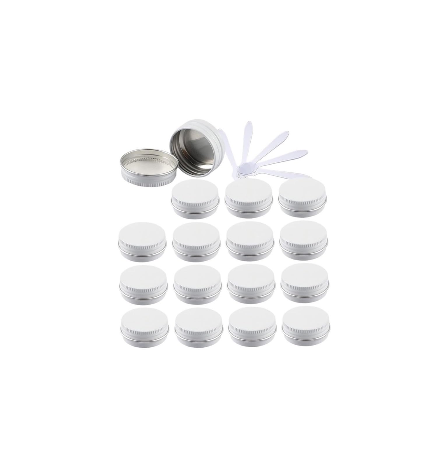 dfEDRd Plastic Cosmetic Jar, 48 PC 10ml with Screw Lids Storage Jars Cosmetics Containers Pots with 6 Spatula(10ml)