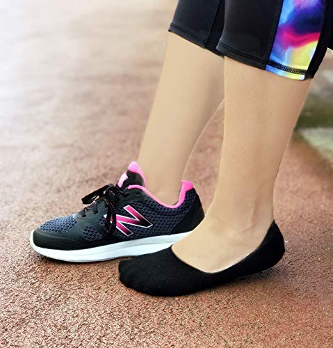 Image of Fit in Clouds Womens noshow low cut liner invisible nonslip socks for flats sneakers sock 80% cotton white black grey & skin