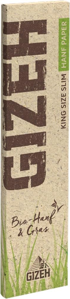 GIZEH Hanf & Gras King Size Slim, 14 g/m² – 25 Heftchen á 34 Blatt