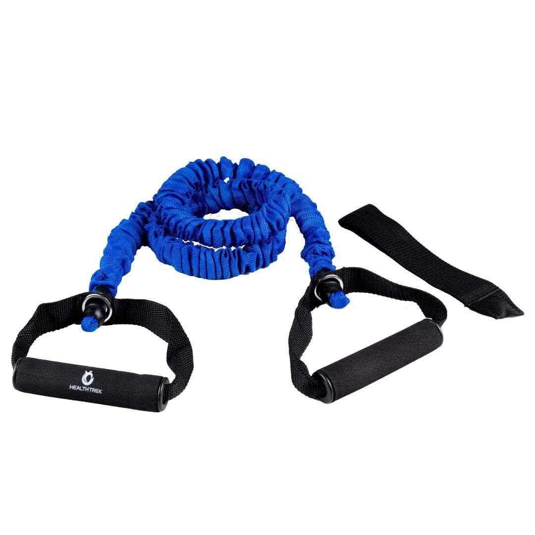 Healthtrek Single Toning Tube for Exercise Men Women with Heavy Duty Protective Nylon Sleeves, Door Anchor, and Soft Anti-Slip Foam Handles Suitable for Strength Training (Set of 1) (B0CDS28XHP) Amazon Price History, Amazon Price Tracker