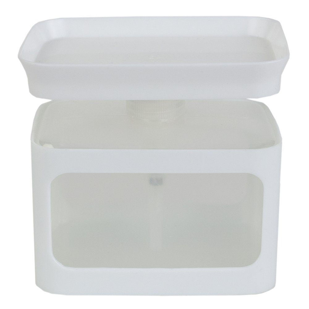 Home Basics SD41681 Dispensador de Jabón Esponja Titular Blanco, Plástico