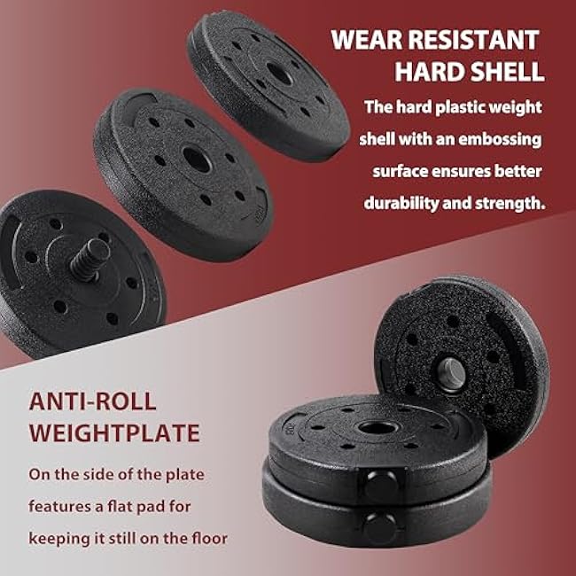 Adjustable Dumbbell Set,44lbs Free Weight Dumbbells,3 in 1 Dumbbells Set Used as Barbell,Dumbbell,Push up Stand,Home and Gym Exercise Equipment Suitable for Both Men and Women