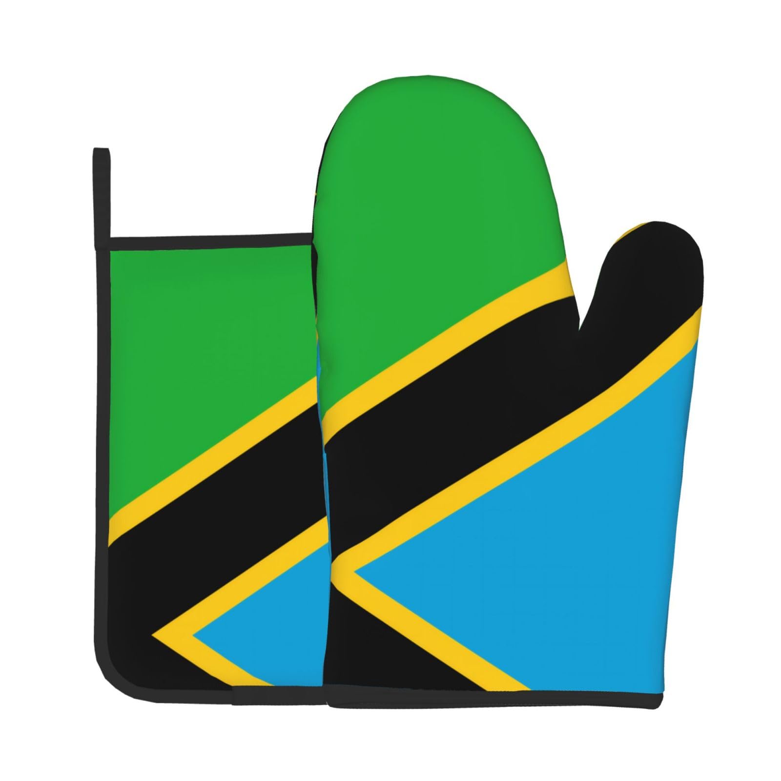 Oven Mitts and Potholders Set of 2 for Kitchen Baking Cooking GrayTanzania Flag Thick and Durable