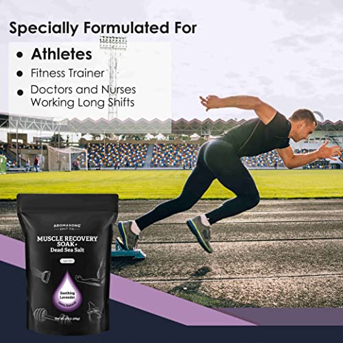 Aromasong Muscle Recovery Bath Soak With Dead Sea Salt, Optimsm, Magnesium Flakes & Essential Oils For Post Workout Soreness - Made In Usa - 14 Oz. Bag Bath Salt For Pain Relief. #TOP4