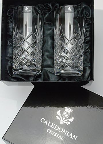 Speymore Cut Crystal Highball Tumbler Glasses - Pair