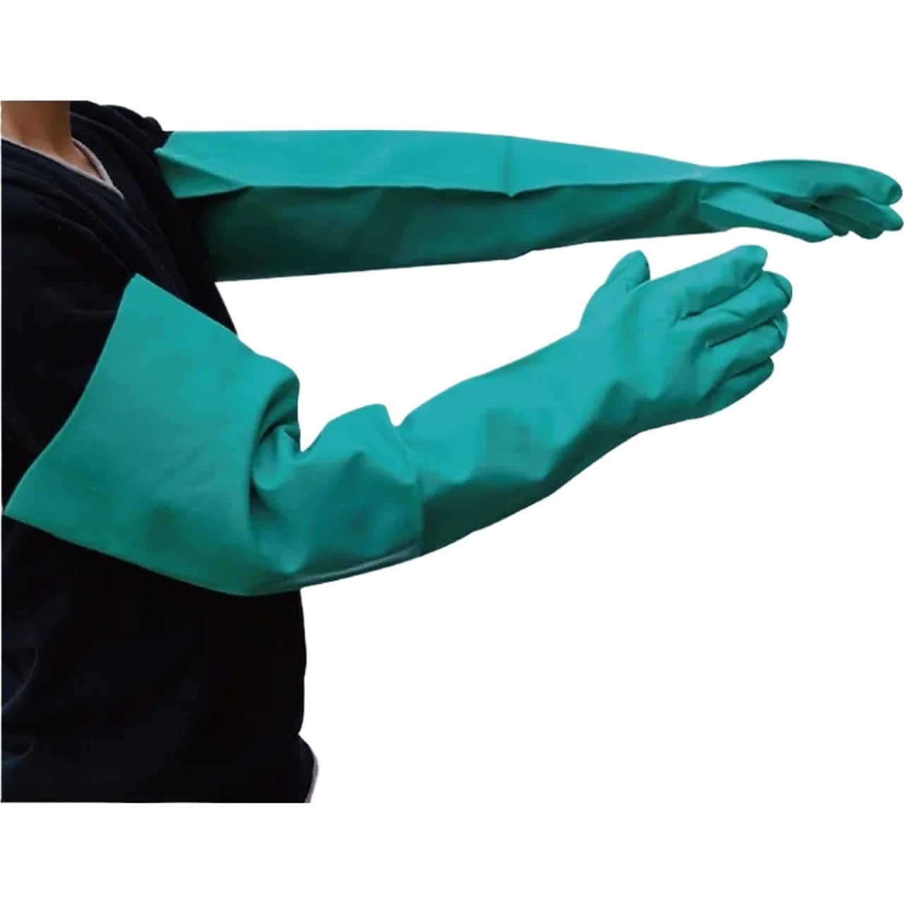 Compatible con guantes industriales de nitrilo de 60 cm de largo, cobertura extendida del antebrazo for aplicaciones de aceite, solventes y limpieza(XL)