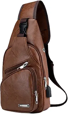 Sling Bag, Leather Large Shoulder Bag, Chest Bags Travel Bag with Earphone Hole Camping Pallets of Returned Items for Sale