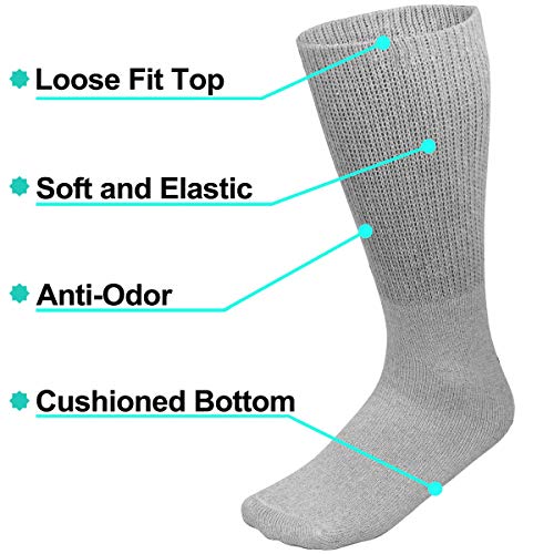 Falari Diabetic Socks Men Unisex Size 10-13 Grey 63-2030-12Pairs #TOP3