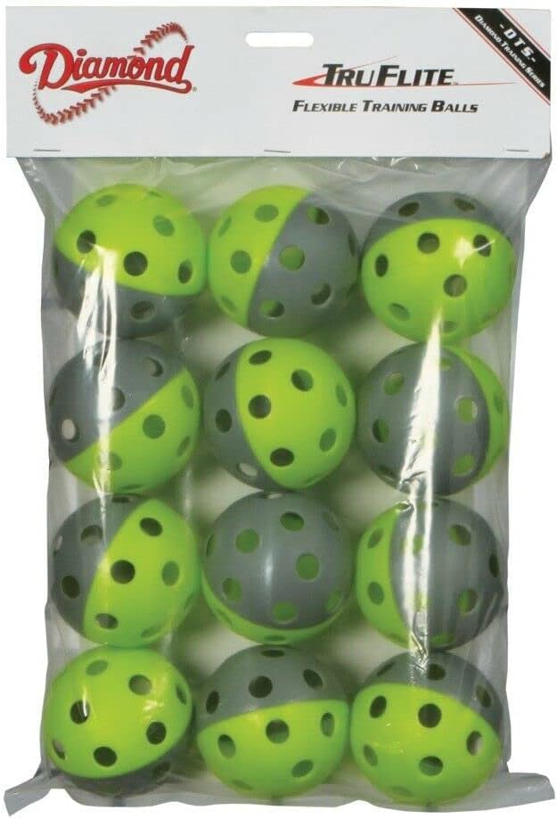 Diamond 6-Gallon Ball Bucket with 36 TruFlite Flexible Training Baseballs