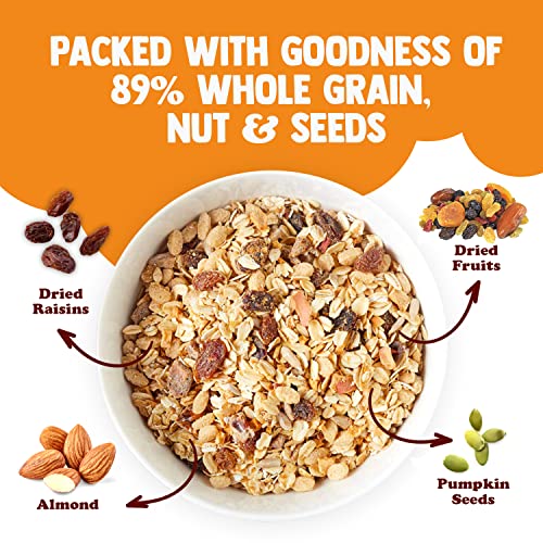 Image of CookGarden No Added Sugar Muesli 400g | Breakfast with 89% Whole Grains, Almond+ Seeds | Rich In Fiber, Protein & Energy