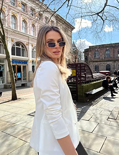 Unique 21 Women's One Button Boyfriend Blazer For Work Casual - Ladies Jackets Outfits Suits For Work (6, White) #TOP3