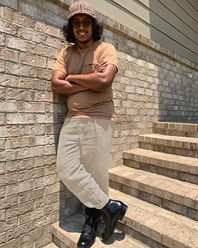 Men's Casual Cotton Linen Drawstring Pants Breathable Summer Beach Pants4