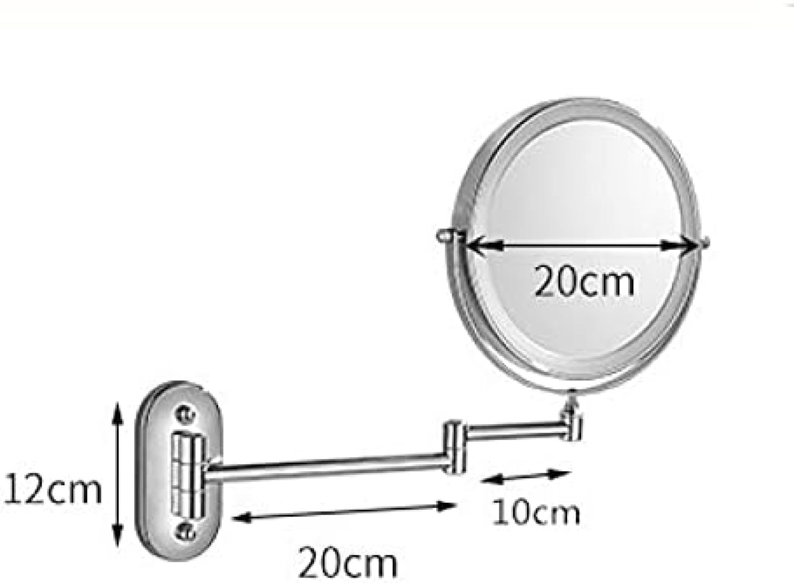 Specchio Ingranditore Da Parete X5 Da 8 Pollici, Specchi Per Trucco A LED Con 3 Modalità Colore, Girevole A 360 °, Estensibile, Ricaricabile Tramite USB,Argento,1x/7X,outstanding78