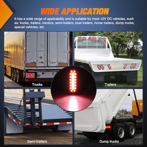 Image of Nilight 2PCS 6Inch Oval LED Trailer Tail Lights Red White 23LEDs w /Flush Surface Mount Grommets IP67 Waterproof Stop Brake Running Reverse Backup Light for Trucks RV