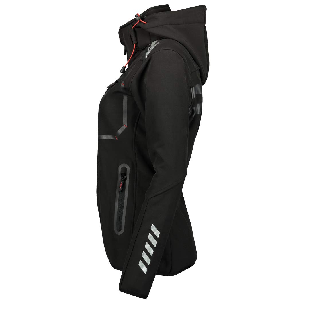 Geographical Norway Reine Lady - Veste Softshell Femme Impermeable - Jacket À Capuche Outdoor - Blouson Coupe Vent Resistant Hiver - Activites En Exterieur Randonnée | Veste à capuche, matière softshell, coupe mi-saison, pour plein air, randonnée, automne