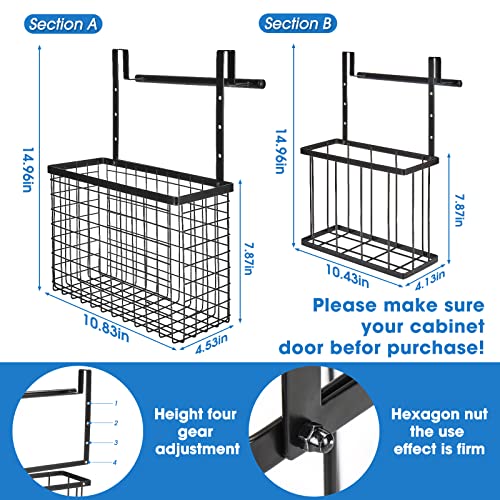 YMCCOOL-2-Pack-Cabinet-Door-OrganizerOver-The-Cabinet-Door-Organizer-with-Towel-BarsHang-Over-Cabinet-Door-Storage-Kitchen-Cabinet-Door-Organizer-for-Cutting-Board-Baking-Sheet-Foil-Plastic-Wrap