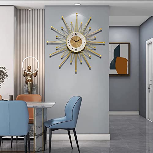 Mid Century Modern Clock 20 Inch Metal Wall Clocks Battery Operated Silent Art Kitchen For Living Room Decor #TOP5