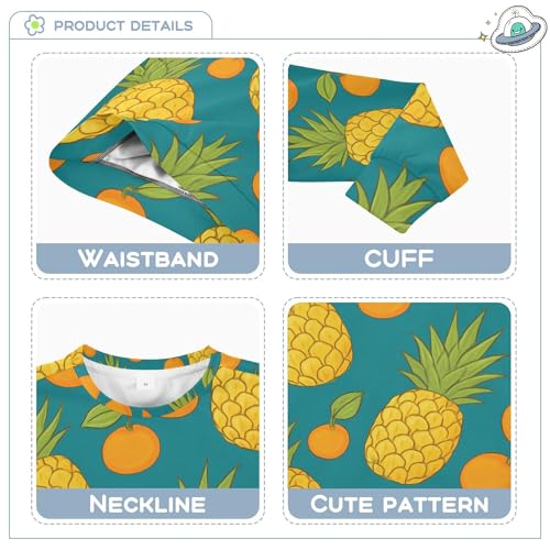 Wudan Pineapple Orange Kids Girls Hooded Sweatshirt Crewneck Hoodie for Boys3
