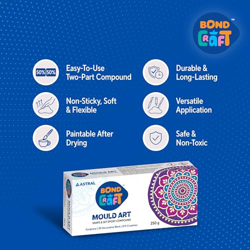 Image of Mould Art | 250g | Air Dry Clay for Sculpting, 3D Art, Jewellery Making, Wall Hangings & DIY Projects | Durable & Easy to Use | for Artists, Students & Hobbyists