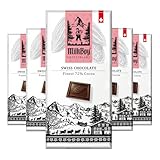 Milkboy Swiss Dark Chocolates - 72% Cocoa, Made in Switzerland, Dairy Free, Vegan, Gluten-Free, Non-GMO, Kosher, Sustainably Farmed, European Chocolate - 3 oz, Pack 5