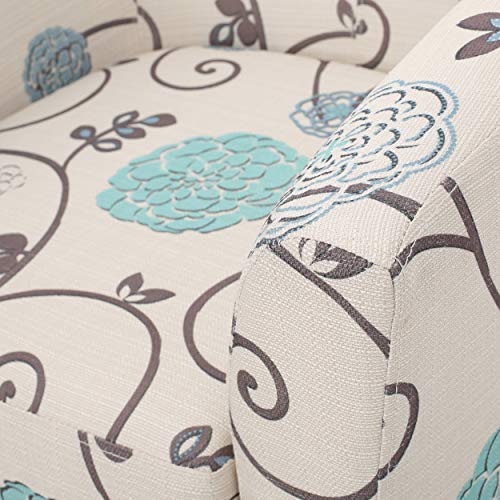 Christopher Knight Home Preston Fabric Club Chair, White / Blue #TOP6