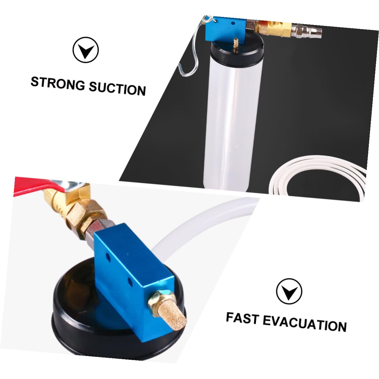 Happyyami Herramienta para Cambio de Aceite de Frenos y Purgador Hidráulico Materiales Plástico y Metal, Adecuado para Camiones y Vehículos de Ingeniería