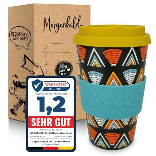 Morgenheld Coffee-to-go Becher 'Ethno' 380ml | Porzellan Kaffeebecher...