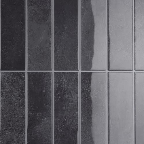 CRE8TIVE 4 Sheets Straight Linear Tile Grey Peel and Stick Backsplash for Kitchen Backsplash Tiles Peel and Stick on Back Splash Tiles for Bathroom 12