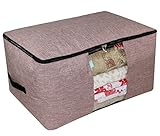 iwill CREATE PRO Household Storage Organizer Bag, Tidy Up your Closet, Sweaters, Comforters, Blankets, Sheet Sets Storage, Transparent Window, Double Side Zippers, Red