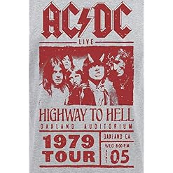 AC/DC Highway to Hell – Red Photo – 1979 Tour Homme T-Shirt Manches Courtes Gris chiné - Les Beatles, Paul McCartney, John Lennon, RIngo Starr, George Harrison AC/DC Highway to Hell - Red Photo - 1979 Tour Homme T-Shirt Manches Courtes Gris chiné – Image 3