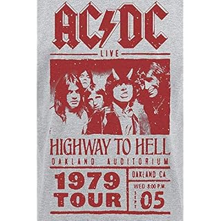 AC/DC Highway to Hell - Red Photo - 1979 Tour Homme T-Shirt Manches Courtes Gris chiné – Image 3
