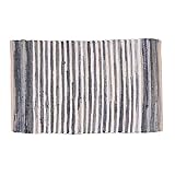 HOMEMONDE Blue Denim Chindi Rag Rug 4x6 feet Reversible Farmhouse Rustic Area Rugs 100% Recycled Fab