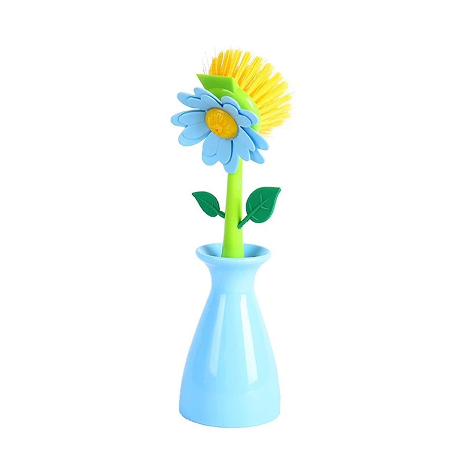 Cepillos para fregar los platos con mango largo y diseño de flor en color 01