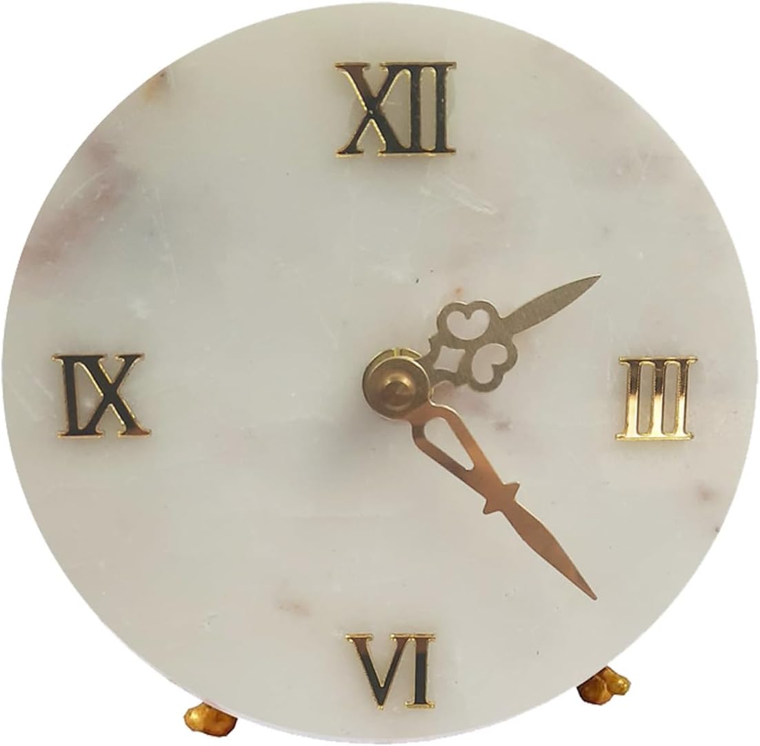 eshoppee 11.5cm Marble Stone Table Clock with Stand. (35)