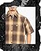 FB County Flannel Shirt for Men & Women - Unisex Checker Short Sleeve Flannel Shirts - Made with Breathable, Heavyweight Polyester Cotton Blend Fabric - Original Streetwear in Brown & Tan - Medium