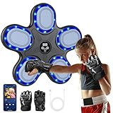 🥊 [Maquina de Boxeo Musical Bluetooth]: Esta maquina boxeo musical para niños con música se conecta automáticamente por Bluetooth. Puedes seleccionar tus canciones favoritas o animadas durante tu sesión de boxeo, lo que te permite sumergirte en tu entrenamiento. Los efectos de iluminación y música mejoran eficazmente tus reflejos y aumentan tu disfrute del boxeo.
