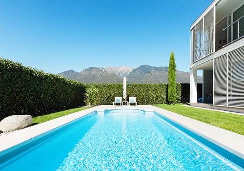 15X10ft Fabric Mountain View Villa Pool Backdrop Blue Sky Modern
