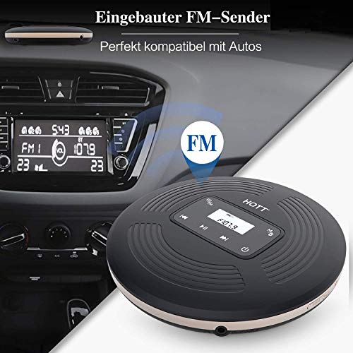 CCHKFEI Draagbare CD-speler Bluetooth Oplaadbare Persoonlijke CD-speler met FM-zender, Touch Knoppen en Backlight Display voor Thuis Reizen en auto - Image 4