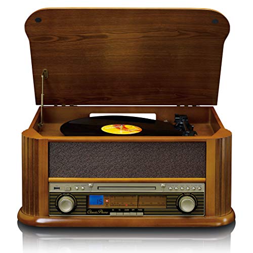Classic Phono by Lenco TCD-2550 Retro Turntable Stereo System – Radio – Lecteur CD – Lecteur de Cassettes – 33,45 et 78 RPM – Enregistrement Direct de CD, LP et Cassettes – 2 x 4.5 Watt RMS – Bois - Les Beatles, Paul McCartney, John Lennon, RIngo Starr, George Harrison Classic Phono by Lenco TCD-2550 Retro Turntable Stereo System - Radio - Lecteur CD - Lecteur de Cassettes - 33,45 et 78 RPM - Enregistrement Direct de CD, LP et Cassettes - 2 x 4.5 Watt RMS - Bois