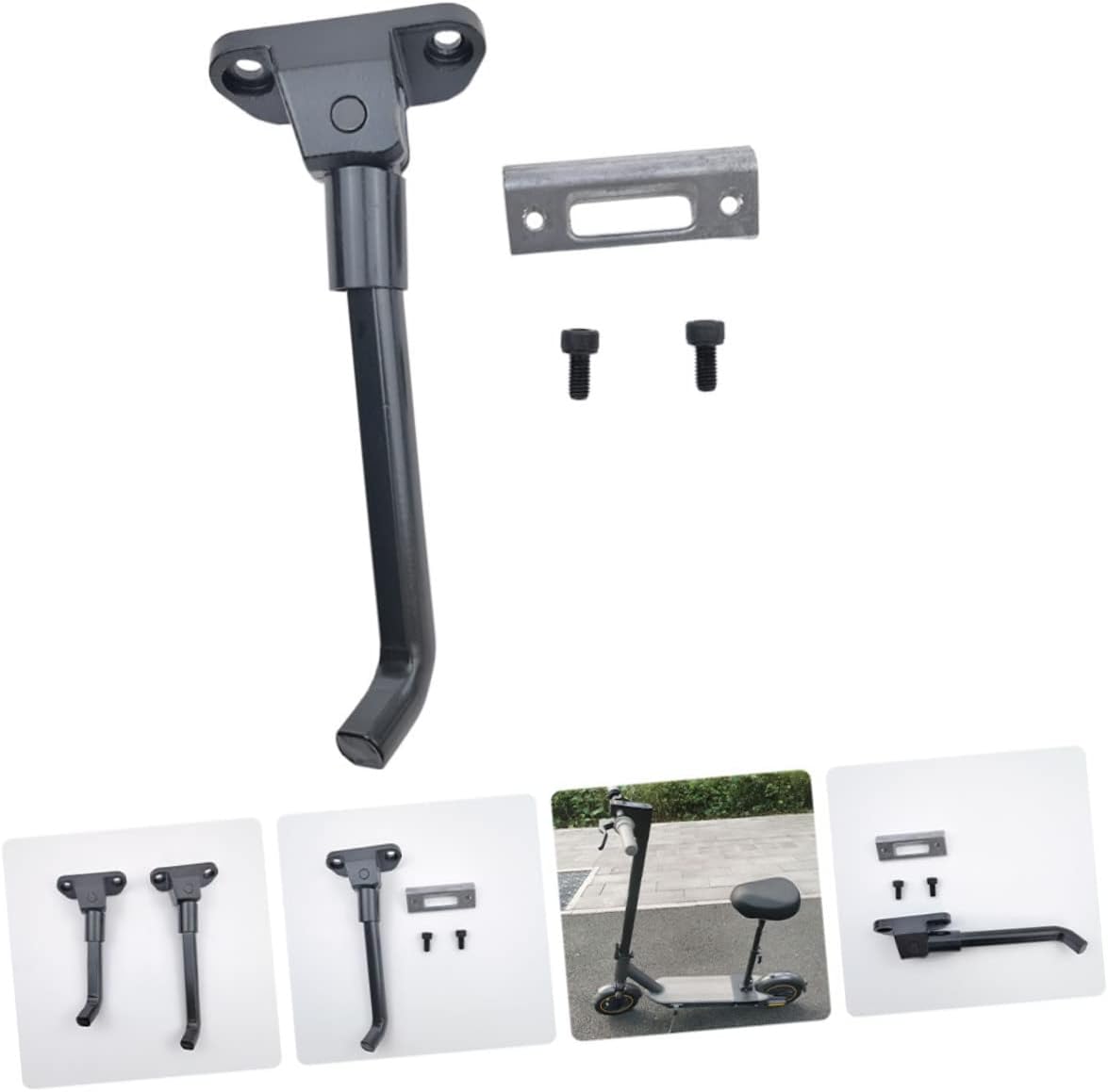 POPETPOP Electric Scooter Kickstand 18cm Adjustable Support Stand | Aluminum alloy, detachable design, parking support, includes mounting hardware, confirm scooter model before purchase