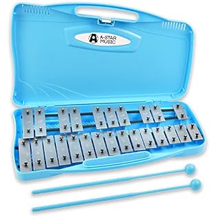 BRIGHT TONE - The A-Star 25 Note Glockenspiel delivers clear and vibrant tones, making it an ideal choice for introducing music in schools or at home. The note range is G5 to G7 and makes a great gift at Christmas and Birthdays. DURABLE AND PORTABLE ...