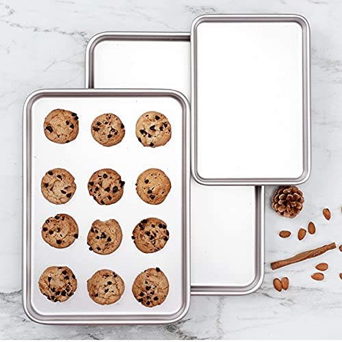 Baking-Sheets-Nonstick-Set-of-3-151395-Inch-Carbon-Steel-Cookie-Sheet-Pan-Toaster-Oven-Baking-Pans-Baking-Tray-Rimmed-Baking-Pan-Friend-gift-Pink
