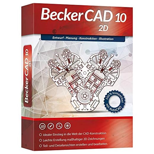 Markt +Technik 8497 Markt & Technik Becker 10 2D Full Version, 1 Licence Windows CAD Software