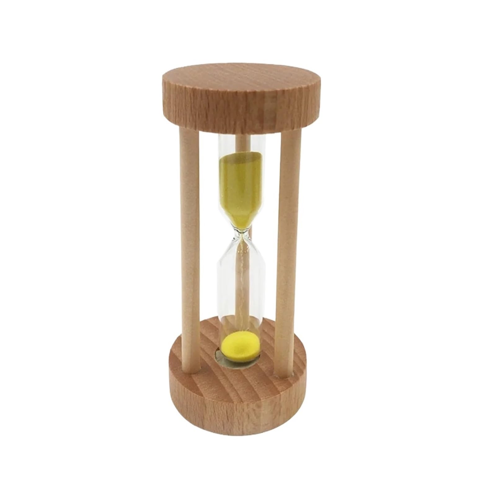 3 Min Wooden Sandglass Hourglass Yellow Sand Timer Decorative Practical Tool For Office Ornament