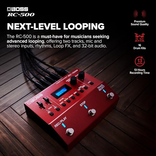 Image of BOSS RC-500 Loop Station | Advanced Two-Track Looper with Onboard Mixing & Deep Control Options | Class-Leading Sound Quality | 16 Versatile Drum Kits | 13 Hours Record Time | Expanded Control Support | - Advanced Dual-Track Looper with Onboard Mixing and Deep Control, Up to 13 Hours of Stereo Recording Time, Scatter, Shift