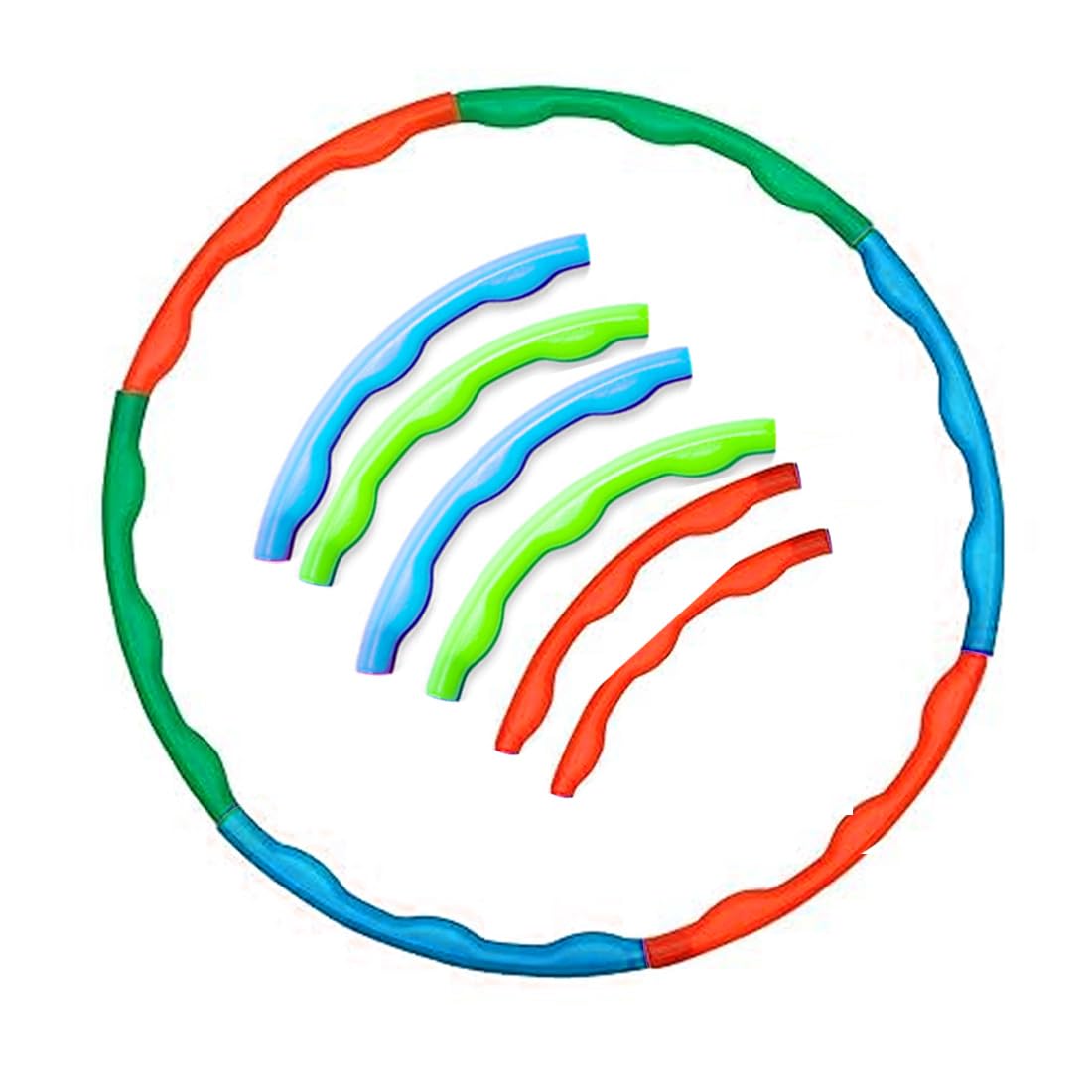 FS Hula Hoop Fitness Exercise Weighted Detachable and Size Adjustable Design Hula Hoops for Adult, Lose Weight Fast by Fun Way, 6 Inter Lockable Pieces-20 inch Diameter (Multicolor)-image-18