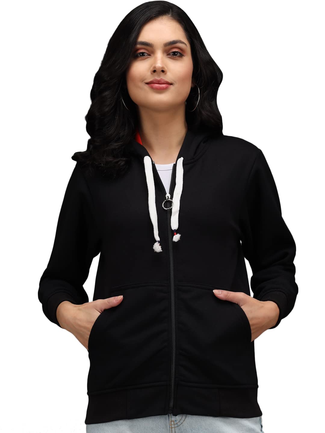 ekools � Women's Fleece Winters Hoodie Sweatshirt Zipper with Pockets (Flee1 Series)-picture-28