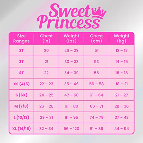 Sweet Princess Girls’ Undershirt – 100% Cotton No Show Comfort Crewneck Shirt (6 Pack, 2T-16), Size 14/16, White #TOP6